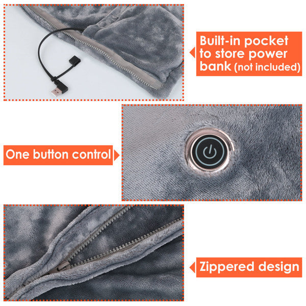 Power-bank pocket, control button and zip-front details